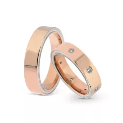   KARIKAGYŰRŰ PÁRBAN 14K ARANY 16,7 GR, GYÉMÁNT KŐVEL 0,21 CT