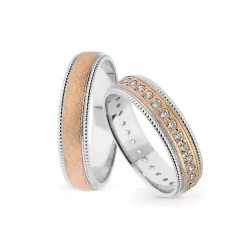KARIKAGYŰRŰ PÁRBAN 14K ARANY 8,7 GR, CIRKÓNIA KŐVEL