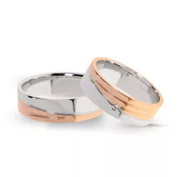 KARIKAGYŰRŰ PÁRBAN 14K ARANY 12,3 GR, CIRKÓNIA KŐVEL
