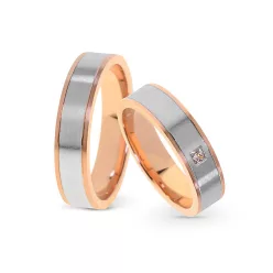 KARIKAGYŰRŰ PÁRBAN 14K ARANY 13,6 GR, CIRKÓNIA KŐVEL
