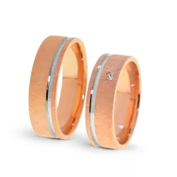   KARIKAGYŰRŰ PÁRBAN 14K ARANY 12,3 GR, GYÉMÁNT KŐVEL 0,02 CT
