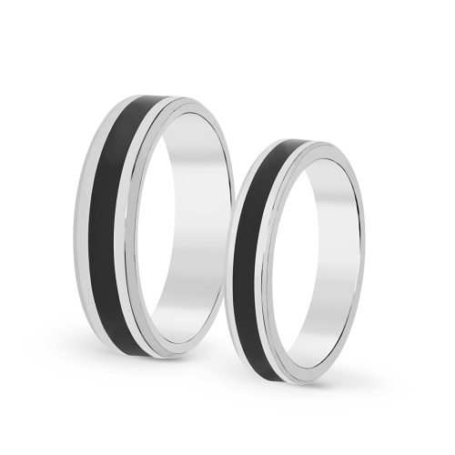 SPACEBLACK KARIKAGYŰRŰ PÁRBAN 14K ARANY COLORID BETÉTTEL 