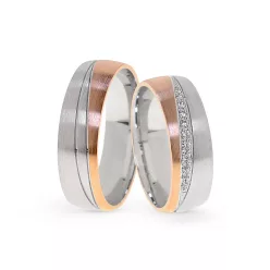   KARIKAGYŰRŰ PÁRBAN 14K ARANY 10,4 GR, GYÉMÁNT KŐVEL 0,076 CT