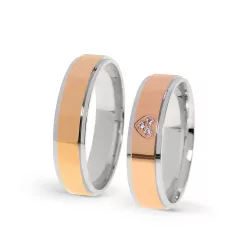 KARIKAGYŰRŰ PÁRBAN 14K ARANY 10,3 GR, CIRKÓNIA KŐVEL