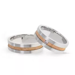   KARIKAGYŰRŰ PÁRBAN 14K ARANY 16,3 GR, GYÉMÁNT KŐVEL 0,05 CT