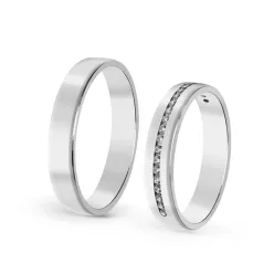 KARIKAGYŰRŰ PÁRBAN 14K ARANY 7,6 GR, CIRKÓNIA KŐVEL