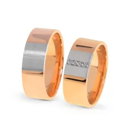 KARIKAGYŰRŰ PÁRBAN 14K ARANY 14 GR, CIRKÓNIA KŐVEL