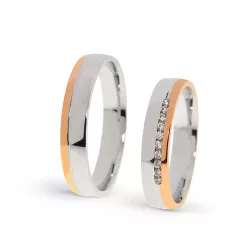   KARIKAGYŰRŰ PÁRBAN 14K ARANY 7,6 GR, GYÉMÁNT KŐVEL 0,12 CT
