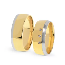   KARIKAGYŰRŰ PÁRBAN 14K ARANY 12,5 GR, GYÉMÁNT KŐVEL 0,036 CT