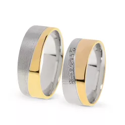   KARIKAGYŰRŰ PÁRBAN 14K ARANY 14 GR, GYÉMÁNT KŐVEL 0,056 CT