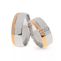   KARIKAGYŰRŰ PÁRBAN 14K ARANY 12,5 GR, GYÉMÁNT KŐVEL 0,048 CT