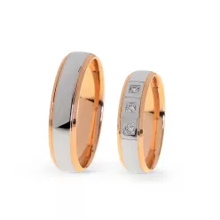   KARIKAGYŰRŰ PÁRBAN 14K ARANY 9 GR, GYÉMÁNT KŐVEL 0,06 CT