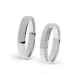 KARIKAGYŰRŰ PÁRBAN 14K ARANY 7,6 GR, CIRKÓNIA KŐVEL