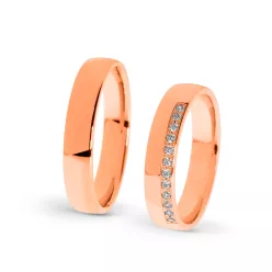 KARIKAGYŰRŰ PÁRBAN 14K ARANY 7,6 GR, CIRKÓNIA KŐVEL