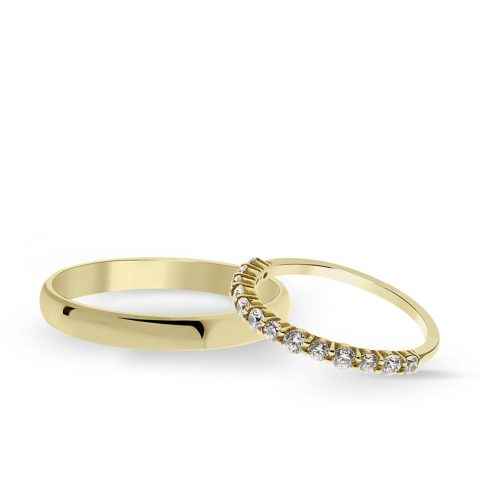 KARIKAGYŰRŰ PÁRBAN GOLDEN SUNSHINE 14K ARANY GYÉMÁNTTAL