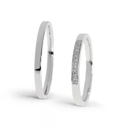   KARIKAGYŰRŰ PÁRBAN 14K ARANY 4,1 GR, GYÉMÁNT KŐVEL 0,072 CT