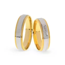   KARIKAGYŰRŰ PÁRBAN 14K ARANY 9 GR, GYÉMÁNT KŐVEL 0,025 CT