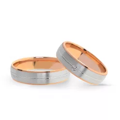 KARIKAGYŰRŰ PÁRBAN 14K ARANY 8,7 GR, CIRKÓNIA KŐVEL
