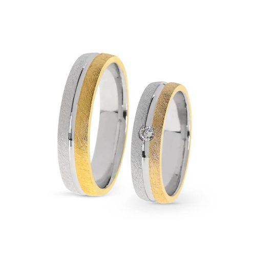 KARIKAGYŰRŰ PÁRBAN 14K ARANY 12,8 GR, CIRKÓNIA KŐVEL