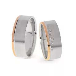   KARIKAGYŰRŰ PÁRBAN 14K ARANY 14 GR, GYÉMÁNT KŐVEL 0,104 CT