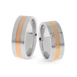 KARIKAGYŰRŰ PÁRBAN 14K ARANY 18,6 GR, CIRKÓNIA KŐVEL