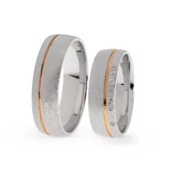   KARIKAGYŰRŰ PÁRBAN 14K ARANY 11 GR, GYÉMÁNT KŐVEL 0,03 CT