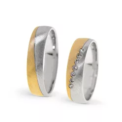 KARIKAGYŰRŰ PÁRBAN 14K ARANY 9,4 GR, CIRKÓNIA KŐVEL