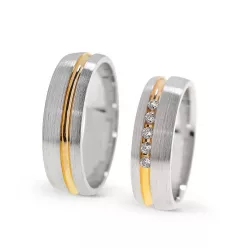 KARIKAGYŰRŰ PÁRBAN 14K ARANY 13,4 GR, GYÉMÁNT KŐVEL