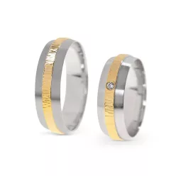 KARIKAGYŰRŰ PÁRBAN 14K ARANY 11 GR, CIRKÓNIA KŐVEL