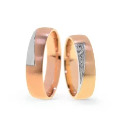 KARIKAGYŰRŰ PÁRBAN 14K ARANY 9,4 GR, CIRKÓNIA KŐVEL