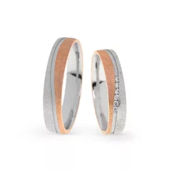 KARIKAGYŰRŰ PÁRBAN 14K ARANY 6,8 GR, GYÉMÁNT KŐVEL