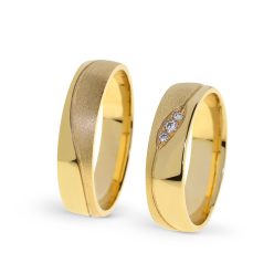 KARIKAGYŰRŰ PÁRBAN 14K ARANY 9,5 GR, CIRKÓNIA KŐVEL