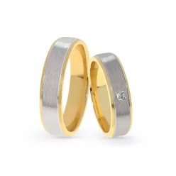 KARIKAGYŰRŰ PÁRBAN 14K ARANY 12,7 GR, GYÉMÁNT KŐVEL