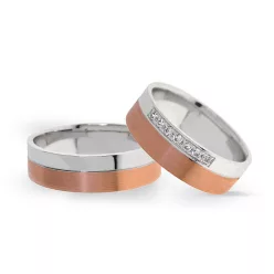 KARIKAGYŰRŰ PÁRBAN 14K ARANY 12,3 GR, GYÉMÁNT KŐVEL
