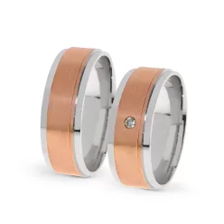 KARIKAGYŰRŰ PÁRBAN 14K ARANY 14 GR, CIRKÓNIA KŐVEL 