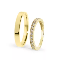 KARIKAGYŰRŰ PÁRBAN 14K ARANY 4,7 GR, CIRKÓNIA KŐVEL