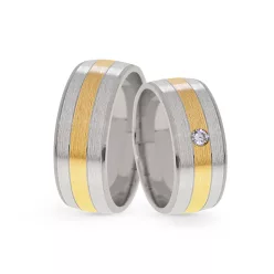 KARIKAGYŰRŰ PÁRBAN 14K ARANY 19,3 GR, CIRKÓNIA KŐVEL