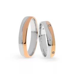 KARIKAGYŰRŰ PÁRBAN 14K ARANY 7,6 GR, GYÉMÁNT KŐVEL 