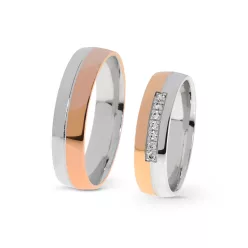 KARIKAGYŰRŰ PÁRBAN 14K ARANY 9,4 GR, CIRKÓNIA KŐVEL