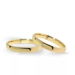 KARIKAGYŰRŰ PÁRBAN 14K ARANY 5,5 GR, CIRKÓNIA KŐVEL