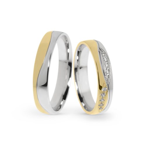 KARIKAGYŰRŰ PÁRBAN 14K ARANY 7,4 GR, CIRKÓNIA KŐVEL