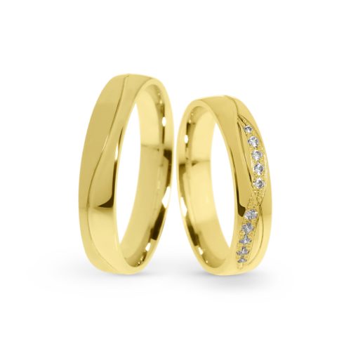 KARIKAGYŰRŰ PÁRBAN 14K ARANY 7,4 GR, CIRKÓNIA KŐVEL