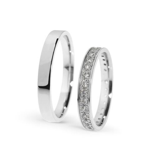 KARIKAGYŰRŰ PÁRBAN 14K ARANY 5,7 GR, GYÉMÁNT KŐVEL