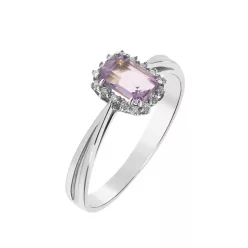   Capri Sardinia Dream Ametiszt és Gyémánt 14kt  0.6ct Eljegyzési gyűrű
