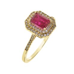   Capri Manhattan Luxury Rubin és Gyémánt 14kt  1.44 ct Eljegyzési gyűrű