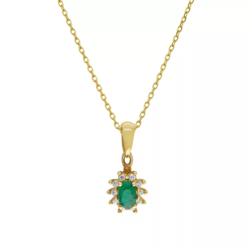 Capri Little Heaven  Smaragd 14kt  0.22ct nyaklánc és medál