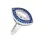 Capri Ocean Blue Hegyi Kristály 925 Ezüst  0.7 ct gyűrű