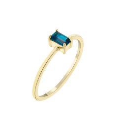   Capri Simple Baguette London Blue Topáz  14kt  0.38ct gyűrű