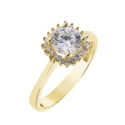   Capri Axioma Gyémánt és Moissanit 14kt  0.095 ct és 0.75 ct Eljegyzési gyűrű