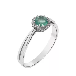   Capri Wonder of the Bermudas Smaragd és Gyémánt 14kt  0.42ct gyűrű